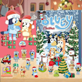 Miniatyrbilde 1 av 3: 2024 Anime Julenissens Julekalender Leke Tegneserie Søt Julefigur Leke Juleräknedager Julegaver til Barn (Bluey Hund Blindboks Type C) Bluey Dog Blind Box Type C