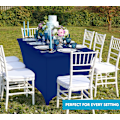 Miniatyrbild 6 av 8: Köksstretchduk 10-pack [180 cm, Blå] 190GSM Stretch Bordduk Passande Överdrag Rektangulär Blue