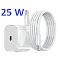 Miniatyrbilde 1 av 3: 25W Hurtiglader for iPhone 15, 16 vägladdare med 2 m kabel