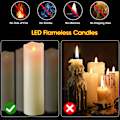 Miniatyrbilde 2 av 8: 1 stk LED blokklys, ekte voks 10 tommer med fjernkontroll for bryllupsdekorasjon 10 tommer – 10 tum \u2013 1 styck 10 tum – 1 styck