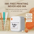 Miniatyrbillede 3 af 4: Bærbar Mini Printer Termisk Blækfri Lomme Student Mini Fejl Etiketprinter pink