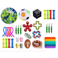 Miniatyrbild 1 av 3: 32 st Fidget Pop it Leksaker Set paket för barn och vuxna 250