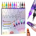 12st Nagelkonst Pennmarkörset 0,5 mm Fin Spets för Exakt Graffitiritning [GKS]