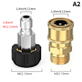 Miniatyrbillede 1 af 8: Højtryksrenser hurtigkoblinger M22 14/15 mm til 1/4 3/8 I A2