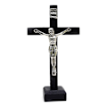 Miniatyrbillede 1 af 5: Kryds Bordplade Dekoration Krucifiks Jesus Statue SORT Black