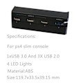 Pikkukuva 5 / 7: 5-porttinen USB-keskitin PS4 Slim -versiolle - nopea adapteri