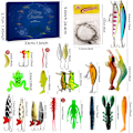 Miniatyrbild 2 av 5: Fiske-Adventskalender | 24 Dagars Fiskebete Set, 2024 Jul/Advent Fiskebete Set för Vuxna, Män, Tonåringar