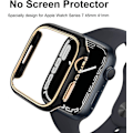 Miniatyrbillede 2 af 5: Til Apple Watch Series 7 41mm, Belagt Stiv PC Ramme Etui Slankt All-Around Bumper Etui til Apple Watch Series 7 (Rose Gold Sort)