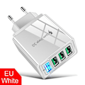 Pikkukuva 1 / 6: 5V/3.1A Virtalatauri Nopea Lataus 4-Port USB QC 3.0 White