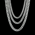 Miniatyrbillede 6 af 6: Uzone Basic Punk Rustfrit Stål 3,5,7mm Kantsten Cubansk Halskæde til Mænd Kvinder Guldfarve Ledkæde Chokers Solid Metal Smykker Guldfarve Guldfarve Gold color 40cm 5mm