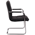 Miniatyrbild 2 av 4: Gandia Cantilever Chair - CLP - Imiterat läder - Svart - Chrome Base - Med armstöd Svart