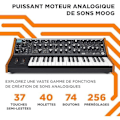 Miniatyrbild 2 av 2: MOOG Subsequent 37 - Paraphonic Analog Synthesizer och MIDI Keyboard 37 halvvägda tangenter, hörlursförstärkare, 256