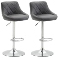 Miniatyrbild 1 av 3: Set med 2 Lazio barstolar i konstläder - Grå - CLP - Modern - Design - Justerbar i höjdled Grå