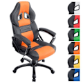 Miniatyrbild 1 av 4: Pedro XL Gaming Kontorsstol i konstläder med hjulbas, svart/orange