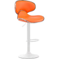 Miniatyrbild 1 av 3: Barstol - CLP - Las Vegas V2 - Orange - Imiterat läder - Justerbar i höjdled Orange-Vit