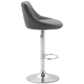 Miniatyrbild 3 av 3: Set med 2 Lazio barstolar i konstläder - Grå - CLP - Modern - Design - Justerbar i höjdled Grå