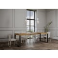 Miniatyrbild 3 av 5: Utdragbart bord 90x130/390 cm Tecno Oak Nature Antracit ram Naturlig ek