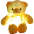 Miniatyrbilde 1 av 5: Kreativ LED-opplyst Induktiv Teddy Kosedyr Plysjleketøy Fargerik Glødende Teddybjørn, 20 tommer (gul)
