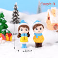 Pikkukuva 1 / 5: Vinterpar DIY Mini Miniatyyrihahmo Lumimies Mikro Maisema Monivärinen Pari B Multicolor Couple B