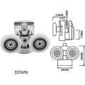 Miniatyrbillede 5 af 5: Sæt med 4 dobbelte hjul til skydedøre til brusere, 2 hjul 23 mm diameter zinklegering badeværelse