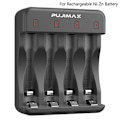 Miniatyrbillede 1 af 5: 4-slots Smart Ni-Zn batterilader Indikator Opladningskabel Sma Black