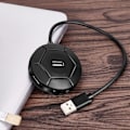 Miniatyrbillede 2 af 5: Magnetisk 2.0 USB-hub med 4 porte, forlænget kabel, Slim bærbar adapter splitter til Windows-systemdator, hvid