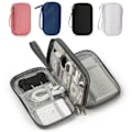 Miniatyrbillede 3 af 3: Elektronisk organizer, rejsetaske, pose, bæretaske, bærbar vandtæt dobbelt etui til kabel, ledning, oplader, telefon, hovedtelefoner marineblå