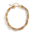 Miniatyrbild 5 av 5: Punk Twisted Rope Chain Halsband för kvinnor Cuban Chunky Chain Gold