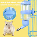 Miniatyrbild 3 av 5: Dvärgkanin nappflaska för bur, nappflaska för kanin, 2 st 250 ML/8.45 OZ, droppfri hängande vattenflaska i plast Automatisk flaskdispenser