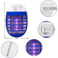 Miniatyrbilde 4 av 4: Bug Zapper inomhus, flugfälla för inomhus, elektronisk myggdödare myggzapper med blåljus för vardagsrum, hem, kök,