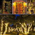 Miniatyrbillede 5 af 5: Solcelledrevne julelys LED - 72 fod 200 LED 8 tilstande Rigtig lilla lys
