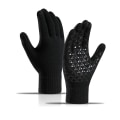 Miniatyrbillede 2 af 8: Vinterstrikkede varme handsker Tykke ensfarvede varme Touch Warm Ridi cyan OneSize cyan OneSize