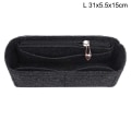 Miniatyrbillede 1 af 5: Multi-Pocket Dame Indsats Taske Håndtaske i Filtstof Sort Black L