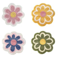 Miniatyrbillede 4 af 5: Blomsterformet bademåtte Hjemmetøj & Indretning Pashmina Hjem Soveværelse Dør Indretning Unik Vaskbar 40 * 40cm Tæppe Grøn