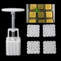 Miniatyrbillede 2 af 5: 5 stk frimærker 50 g firkantet blommåne formstøbeform Mooncake Hånd DIY Værktøj