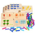 Miniatyrbilde 2 av 5: Tellepinner i tre: leker for matematikkmanipulasjon, førskole for tidlig læring Pedagogisk matematikkleke for småbarn og barnehage