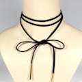 Miniatyrbillede 5 af 5: Korea Langt Ropesmykke Halskæde Choker Gothic Style Streetwear Goth Fløjl Smykker Steampunk-Krage Til Pige Choker null - A