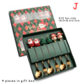 Miniatyrbilde 1 av 8: 6/4/2ST Julklapp Glod Sked Gaffel Set Älg Kaffesked le J OneSize J OneSize