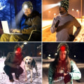 Miniatyrbillede 5 af 5: Hue med lys og rødt advarselslys, USB genopladelig LED-belysningshue med 3 lysstyrkeniveauer, håndfri dækning (Camo)