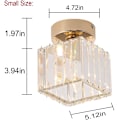 Miniatyrbilde 4 av 5: Krystalltaklampe, 60 W Mini Kvadratisk Lysekrone Innfelt Moderne Foldbar Nesten Taklampe, Soverom i Spisestue, E27 Sokkel