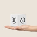 Miniatyrbillede 3 af 5: CDQ LCD Display Cube Induktion Timer med Bip-påmindelse Hvid CDQ