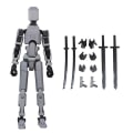 Miniatyrbillede 2 af 5: T13 Actionfigur, Titan 13 Actionfigur, Robot Actionfigur, 3D-trykt Action NYHED Sort Grå
