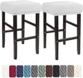 Barstolöverdrag Stretch Tvättbara Sadelstolsöverdrag för Köksstolar och Sminkstolar Vit 2-pack 2pcs White