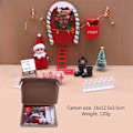 Miniatyrbillede 5 af 5: Juledukkehus Rød Grøn Regnbue Dør Juledekoration Elf