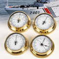 Miniatyrbilde 2 av 10: 115 mm Veggmontert Termometer Hygrometer Klok Tideklokke Værsenter Kobber for Skall Innendørs Utendørs null - 1