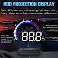 Miniatyrbild 4 av 5: Universell bil HUD för Head Up Display Digital OBD Hastighetsmätare med Speed Up Test Broms Overspeed Alarm Display för fordon