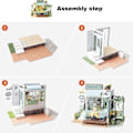 Miniatyrbild 4 av 11: DIY-hus med möbler Barn Vuxna Dockhus Miniatyrdockor Träbyggsatser Montera Leksak Festival Födelsedagspresenter null - C