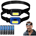 Pikkukuva 1 / 5: 2-pakkauksen LED-otsalamppu taskulamppu aikuisille ja lapsille 11oz31g Cob Flood Light Ultra kirkas otsalamppu