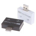 Pikkukuva 4 / 5: Ulkoinen 2-porttinen USB-jakaja USB-keskitin Mikro-USB-virtalähdeportti Moni Valkoinen White