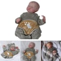 Miniatyrbillede 5 af 11: Realsitisk Nyfødt Babydukke Reborn Dukke 18 Tommer 18 In Livagtig Babydukke Babydukke Tøj Sæt Sovende Nyfødt Baby Grøn - B